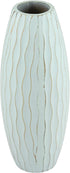 Stonebriar Vintage Textured Pale Ocean Blue Tall Wooden Vase...
