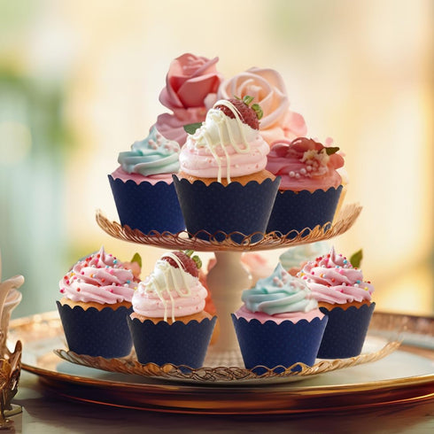 Dress My Cupcake Standard Navy Blue Cupcake Wrappers, Set of 100...