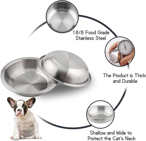 Standard Bowl for Dogs Cats, Stainless Steel, 3 Cups/24 Ounce...