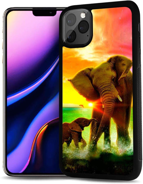 for iPhone 12 Pro Max, Durable Protective Soft Back Case Phone Cover, HOT12353 Mum Baby Elephant 12353...