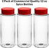 Skyway Supreme 12 OZ Plastic Spice Bottles Seasoning Containers Jars - Flap Cap Pour and Sifter Spice Shaker - Refillable Perfect For BBQ Rub Herb...