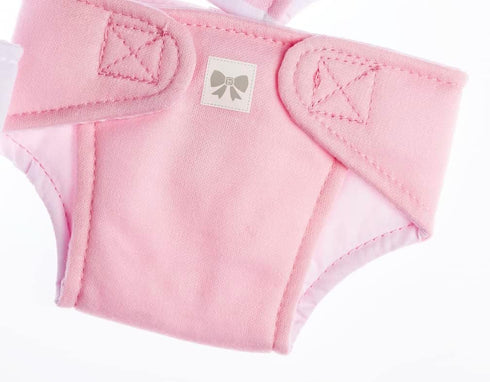 JC Toys Baby Doll Washable and Reusable Eco Diapers 4 Pack Fits Dolls 14 to 18 inch in Pink/White/Grey...