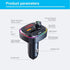 Bluetooth FM Transmitter for Car, QC3.0 & USB-C PD 18W Quick Charger & 7 Colors LED Backlit Car Radio Bluetooth Adapter, MP3 Music Player with EQ ...