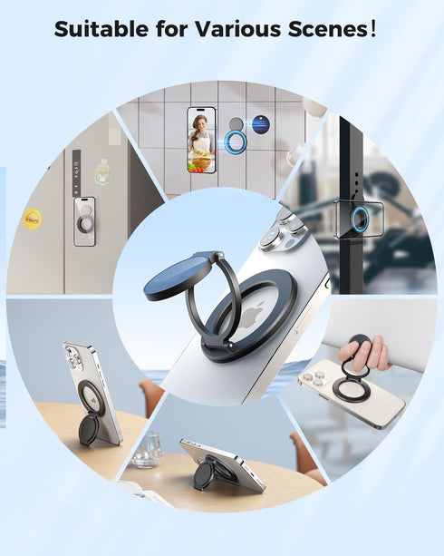 SUPERONE Magnetic Ring Holder for MagSafe Dual-Side Magnetic, Removable Gym Phone Grip with Kickstand for iPhone 15/14/13/12/ Series MagSafe Case ...