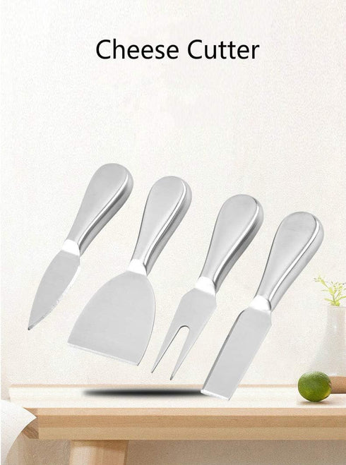 Premium Stainless Steel Cheese Tool Set - 4 Piece Cheese Knife Set - Cut, Spread All Your Favorite Cheeses...