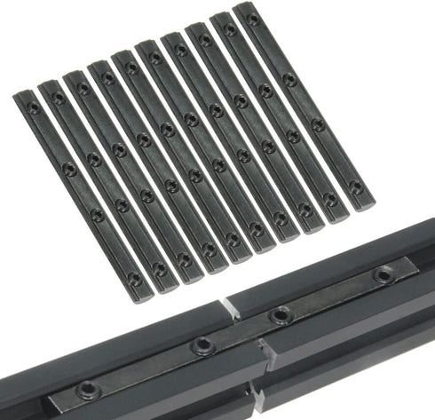 10PCS Black Straight Line Inside Connector Joint Bracket Length 3.9 Inch with M5 Screws for 6mm T Slot Aluminum Extrusion Profile 2020 Series...
