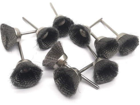 10Pcs 1" Dia Stainless Steel Cup Shape Wire Brushes with 1/8" Shank, Polishing Brush for Rotary Tools...