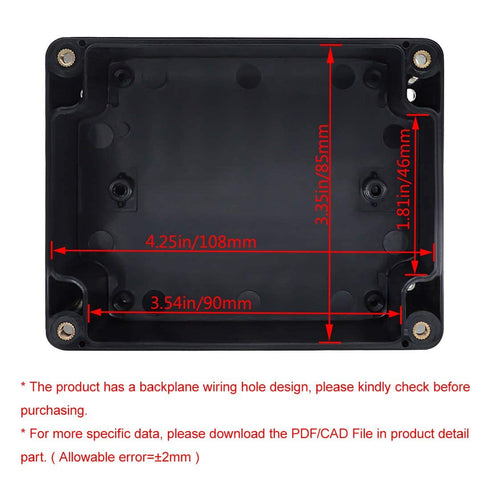 LeMotech Project Box ABS Plastic IP65 Waterproof Dustproof Electrical Junction Box Outdoor Enclosure for Electronics Black 4.5 x 3.5 x 2.1 inch(11...