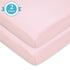 American Baby Company 2 Pack 100% Natural Cotton Fitted Mini Crib Sheets 38" x 24" - Soft & Breathable Small Nesting Portable Sheets, Fits Pack N ...