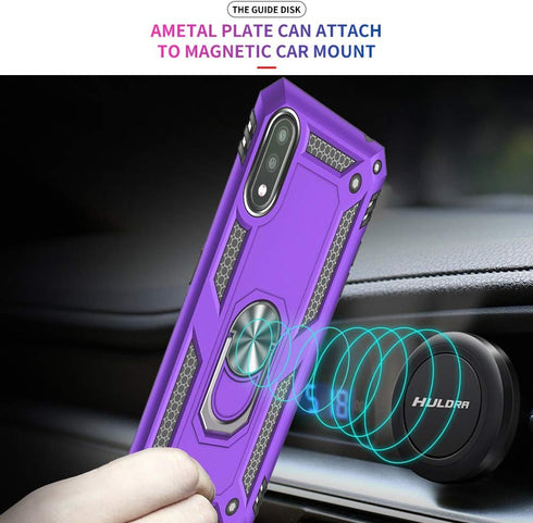 Samsung Galaxy A01 Phone Case, Samsung A01 Phone Case with Screen Protector, Military Grade Protective Cases with Ring for Samsung Galaxy A01 (Pur...