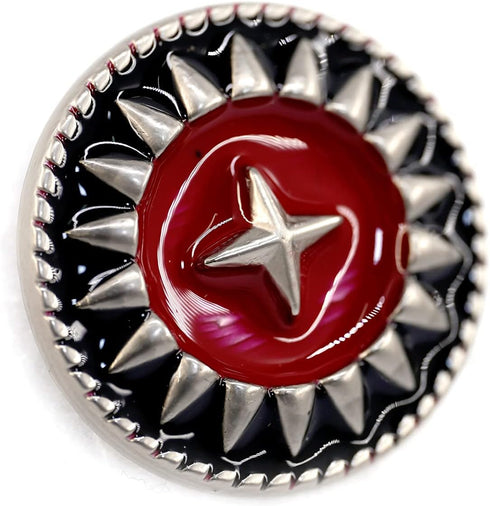 20 pcs Color Contrast Black Enamel Silver Star Sewing Metal Shank Buttons for Coats -25mm -1"...