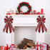 Hying Large Valentines Bows for Wreath, Valentines Wreath Bow Black Red Buffalo Plaid Bows Holiday Hearts Burlap Tree Topper Bows for Front Door D...