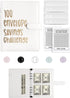 100 Envelopes Money Saving Challenge Budget Binder, 52 Week Money Binder for Cash Saving Budget Book with Pouches White...