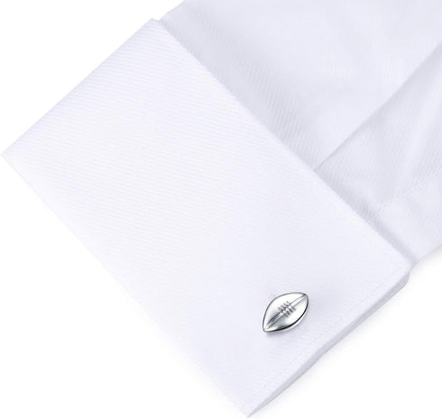 HONEY BEAR Rugby Ball Football Sport Cufflinks for Men Shirt Wedding Gift Silver...