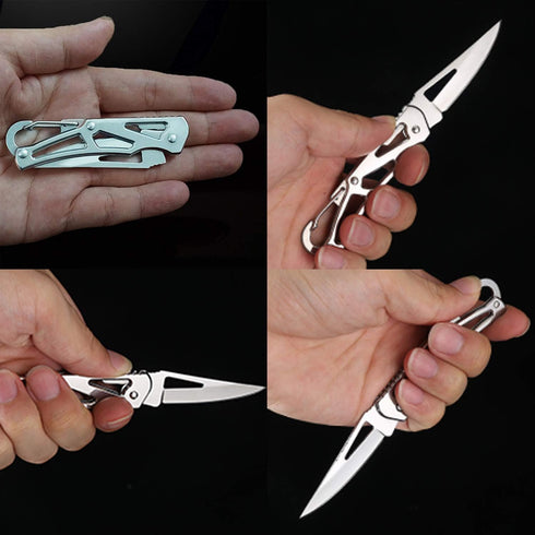 6 Pack Stainless Steel Self-Defense Folding Knife With Key Ring, Outdoor Survival Pocket Knife, Easy To Everyday Carry Small Knife...