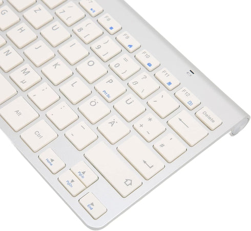 ASHATA & German & English Bilingual Language Keyboard 2.4G Cordless Keyboard for Desktop Laptop Tablet, Plug and Play...