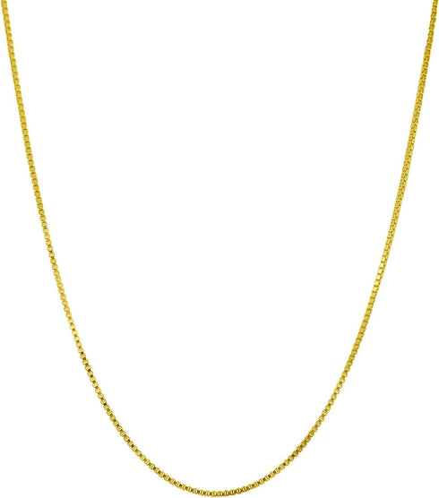 14kt Yellow Gold Plated Sterling Silver 1mm Box Chain Necklace Solid Italian Nickel-Free, 14-36 Inch...