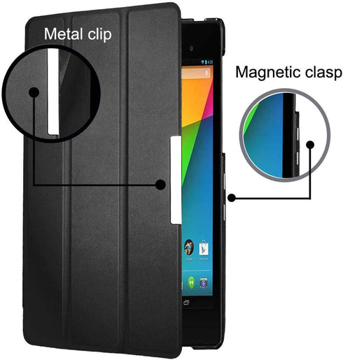 Google Nexus 7 2nd (2nd.2013 Model) pu Leather Pouch with Stand - Fit for 2013 Release Nexus 7 Tablet (Black)...