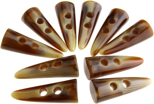 10pcs Large Horn Imitation Tooth Toggle Buttons Compatible with Coat Jacket Blazer Cream Bone...