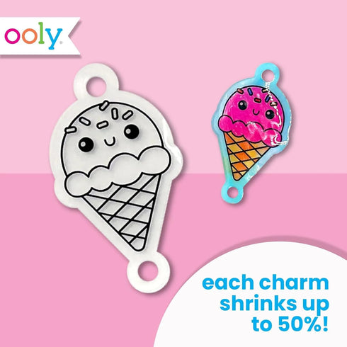 Ooly Shrink-Its! 24 PC DIY Shrinking Art Bracelet Kit That Creates BFF Bracelets, Includes 20 Plastic Pre Cut Charms and More! No Mess Art for Kid...