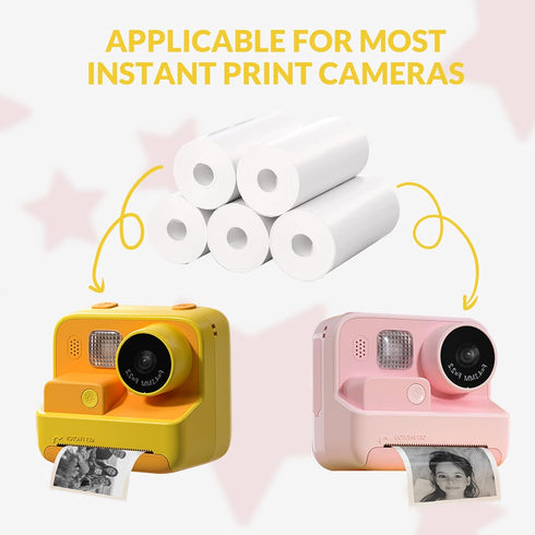 Mafiti 10 Rolls Kids Instant Camera Refill Print Paper for K27/Q5 Kids Camera Instant Print-Photo Print Thermal Paper Compatible with Most Kids Ca...