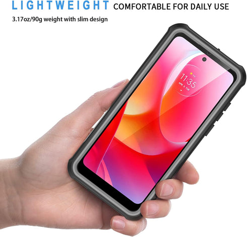 Lanhiem for Motorola Moto G Power 2022 Case, IP68 Waterproof Dustproof Shockproof Case with Built-in Screen Protector, Full Body Heavy Duty Protec...