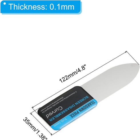 PATIKIL Flat Curved Spudger Pry Blade Professional Stainless Steel Metal 0.1mm Ultra Thin Pry Opening Tool for Mobile Phone Repair 3pcs...