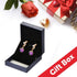 Cube Austrian Crystal Drop Clip On Dangle Earrings for Women Non Pierced 14K Rose Gold Plated Hypoallergenic Jewelry...