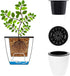 5.2“ Self Watering Planter White Flower Pot, 3 Pcs Medium Planter Pot, Mini Plant Pot, for All Plants, Herbs, African Violets, Succulents, Flowers...