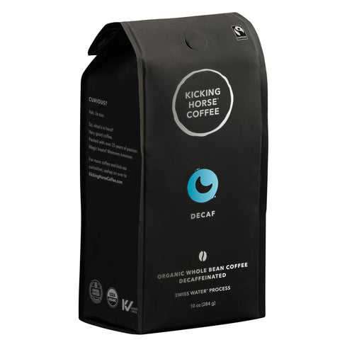 Kicking Horse Coffee, Decaf, Swiss Water Process, Dark Roast, Whole Bean, 10 Oz - Certified Organic, Fairtrade, Kosher Coffee...