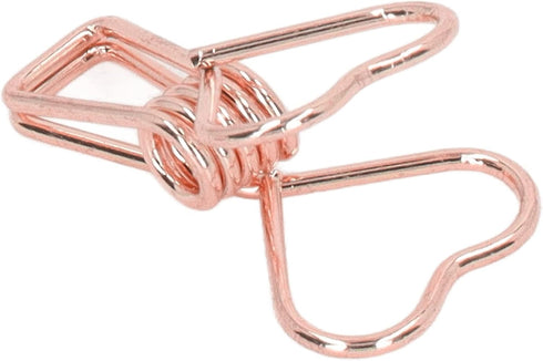100 Pcs Mini Clips, Heart Shape Multicolor Paper Clips for Paperwork, Home, School, Office Supplies (Rose Gold)...
