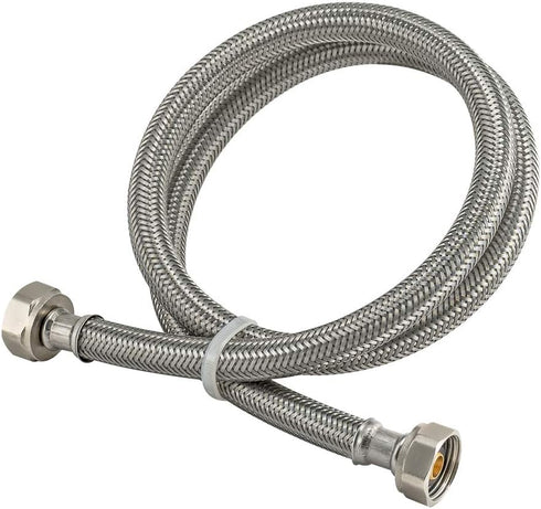 Eastman 48 Inch x 1/2 Inch FIP Flexible Faucet Connector, Braided Stainless Steel Supply Hose Line, 48021...