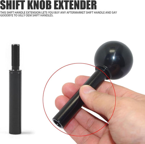 1 PC Car Gear Knob Extender, M10 x 1.5 3" High Strength Alloy Modified Shift Knob Extender, Auto Threaded Mounting Decorative Replacement Accessor...