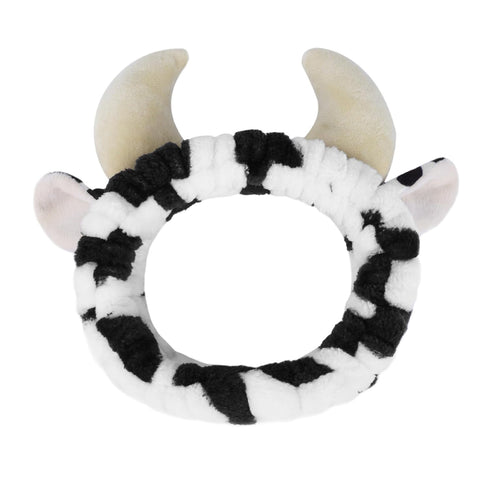Facial Spa Headband Cosmetic Makeup Headband Skincare Headband for Washing Face Makeup (Cow)...