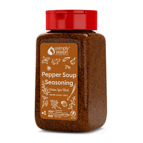 USimplySeason Pepper Soup Spice (4.8 oz) - African-Inspired Seasoning Blend - Vegan, Non-GMO, All-Natural - Ideal for Soups, Stews, Made in USA -O...