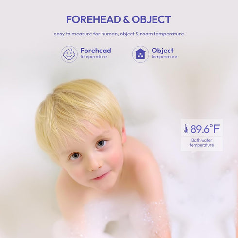 Forehead Thermometer for Adults, Kids & Babies, No-Touch Infrared Thermometer, Digital Thermometer with LCD Backlight Display, Fever Alarm and 1s ...