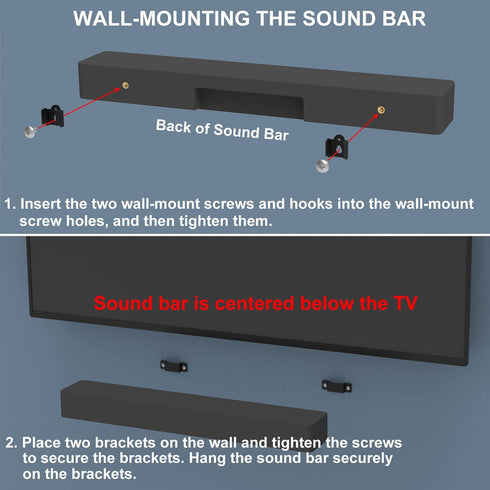 JINGer Universal Speaker Wall Mount for Sony, Vizio, Samsung, Roku, and More Sound Speakers, Speaker Brackets for Rear Satellite Speakers or Sound...