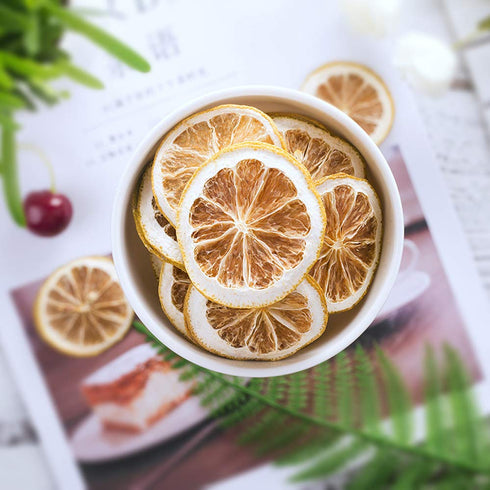 Lemon Slices Tea,Organic Nature Sun-Dried Lemon Slices,Fragrance Citrus Fruit,Chinese Flora Herbal Tea Supplement-45G...