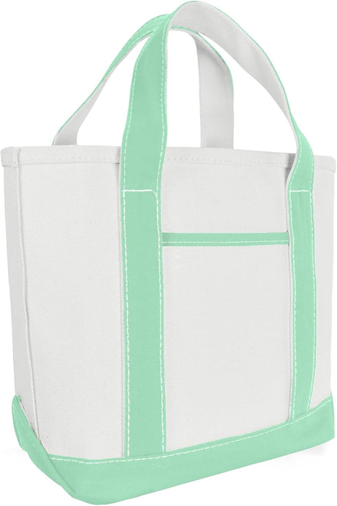 DALIX 14" Mini Small Cotton Canvas Party Favor Wedding Gift Tote Bag in Mint Green...