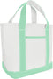 DALIX 14" Mini Small Cotton Canvas Party Favor Wedding Gift Tote Bag in Mint Green...