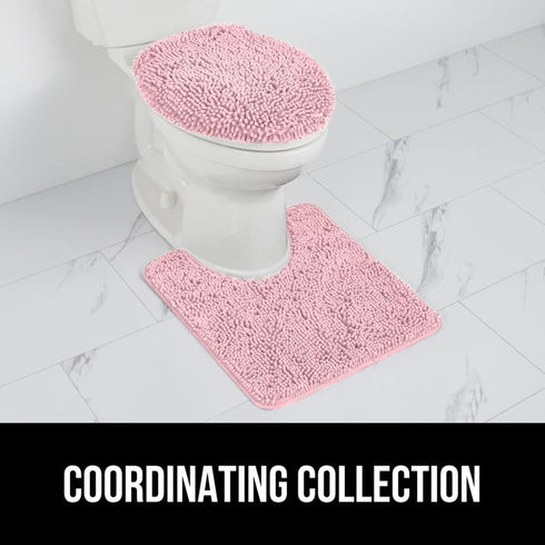 GORILLA GRIP Soft Chenille Bathroom Toilet Lid Cover, Machine Washable Seat Covers, 19.5x18.5, Stays in Place Rubber Backing, Fits Most Round, Elo...