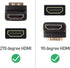 Cable Matters Combo Pack 270 Degree and 90 Degree HDMI Adapter (Right Angle HDMI) with 4K and HDR Support...
