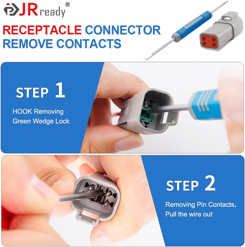 JRready DRK-RT1B Deutsch Pin Removal Tool, Pin Socket Contact/Wedgelock Removal Tool, Suitable for Deutsch DT, DTM, DTV, DRB, DRCP and Strike Conn...