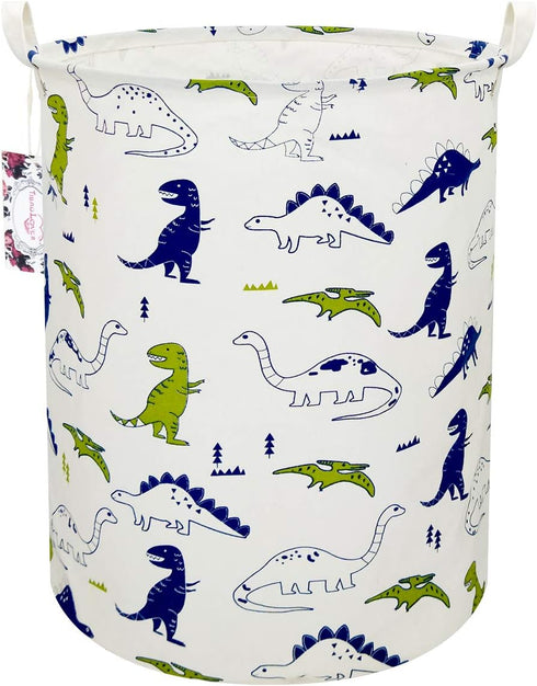 Dinosaur Laundry Basket Baby Laundry Hamper Cute Kids Hamper Toy Storage Bin Handles for Boys and Girls Dinosaur Room Decor (Polychrome Dinosaurs)...