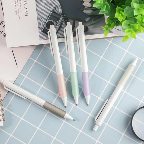 Click Silent Gel Pens Fine Point Smooth Writing Pens, 10 Pcs Cute Pens for Journaling, Aesthetic Pens, 0.5 mm Fine Point Pen, Black Ink Pens, Kawa...