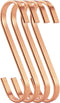 12-Pack 4.5 Inch Rose Gold Chrome Finish Steel Hanging Flat Hooks - S Shaped Hook Heavy-Duty S Hooks, for Kitchenware, Pots, Utensils, Plants, Tow...