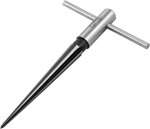 QWORK 1/8" - 1/2" Tapered Straight Flute Handle Reamer T Handle Tapered Reamer Tool for Wood Plastic...