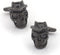 Mens Gun Black Vintage Skull Head with Hat Cross Bones Cufflinks for Wedding Business Cuff Links...