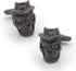 Mens Gun Black Vintage Skull Head with Hat Cross Bones Cufflinks for Wedding Business Cuff Links...