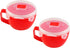 Home-X Microwave Soup Mugs with Lid- Set of 2, Microwave Soup Bowls with Handle and Vented Lid, BPA Free Dishwasher Safe, 32oz Capacity, Set of 2,...